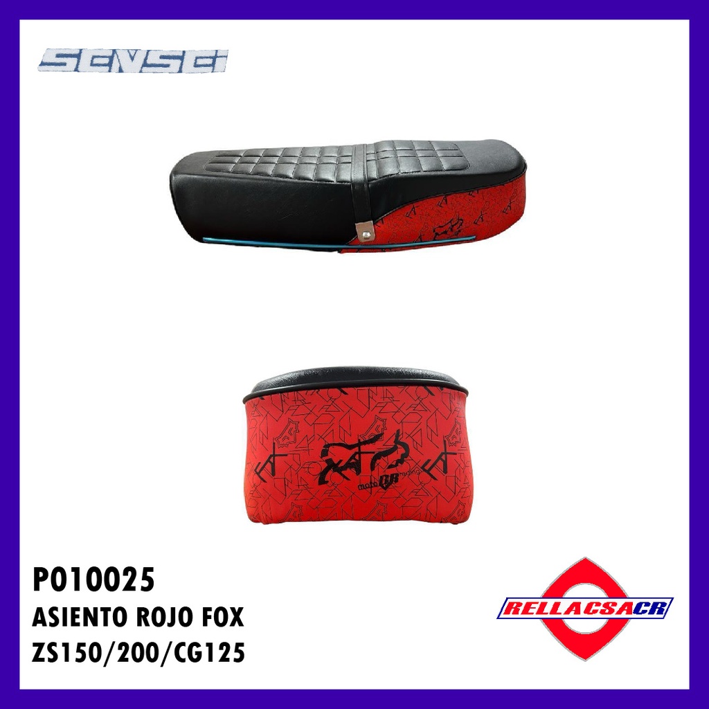 ASIENTO ZS150-7 ROJO FOX