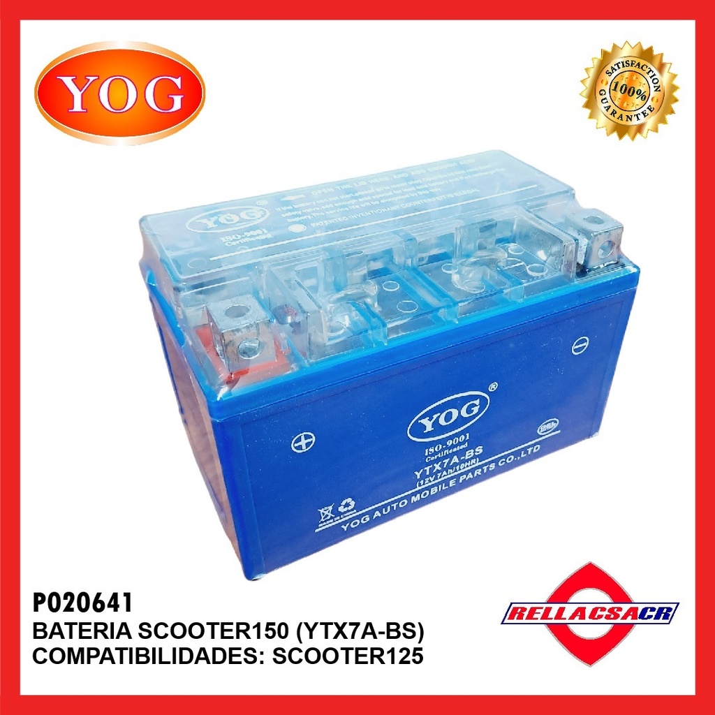 BATERIA SCOOTER 150 (YTX7A-BS)