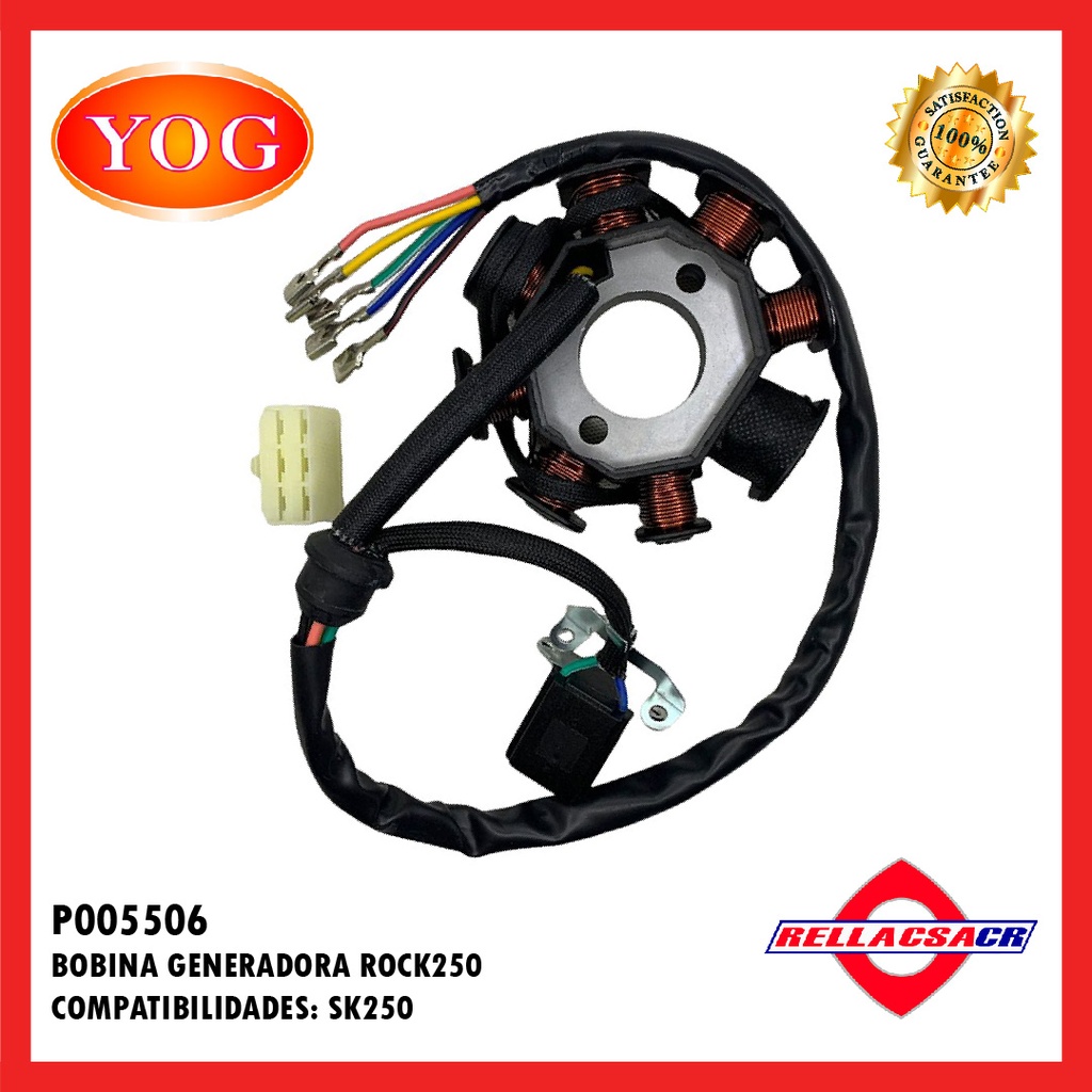 BOBINA GENERADORA ROCK 250 (7+1 - 2 TORNILLOS)