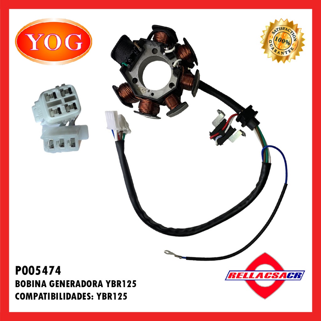 BOBINA GENERADORA YBR 125 ED (6+1 - 3 TORNILLOS)