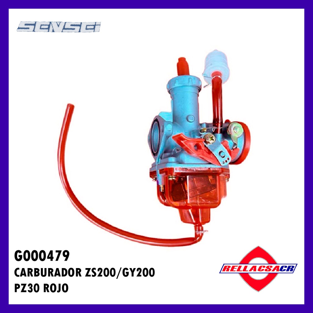 CARBURADOR ZS200/GY200 PZ30 ROJO