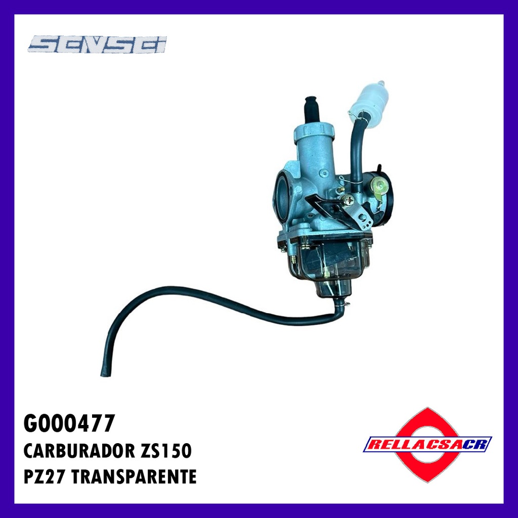CARBURADOR ZS150 PZ27 TRANSPARENTE