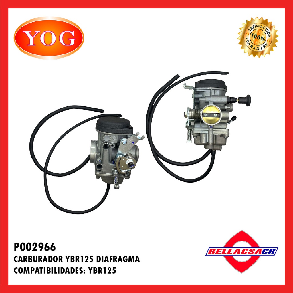 CARBURADOR YBR 125 ED DIAFRAGMA (1 CABLE)