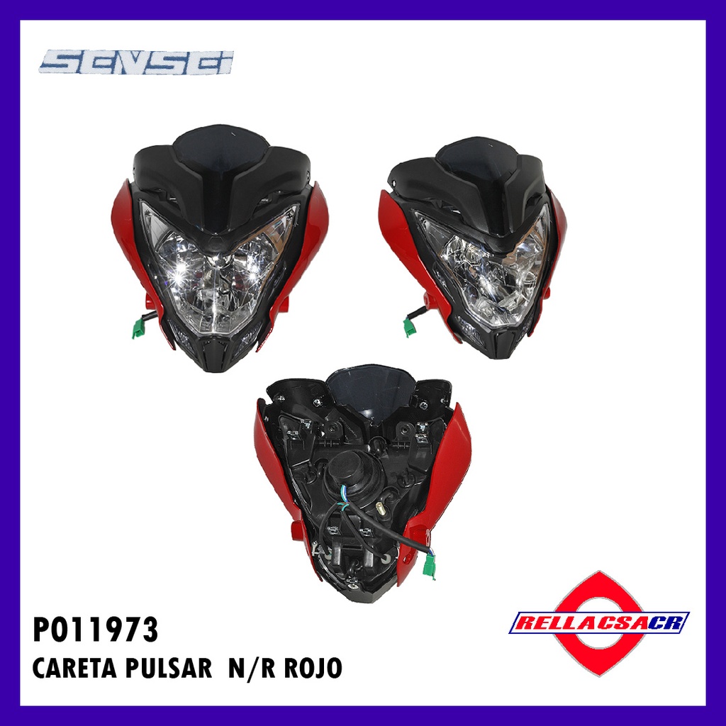 CARETA COMPLETA BAJAJ PULSAR 200NS NEGRO/ROJO 
