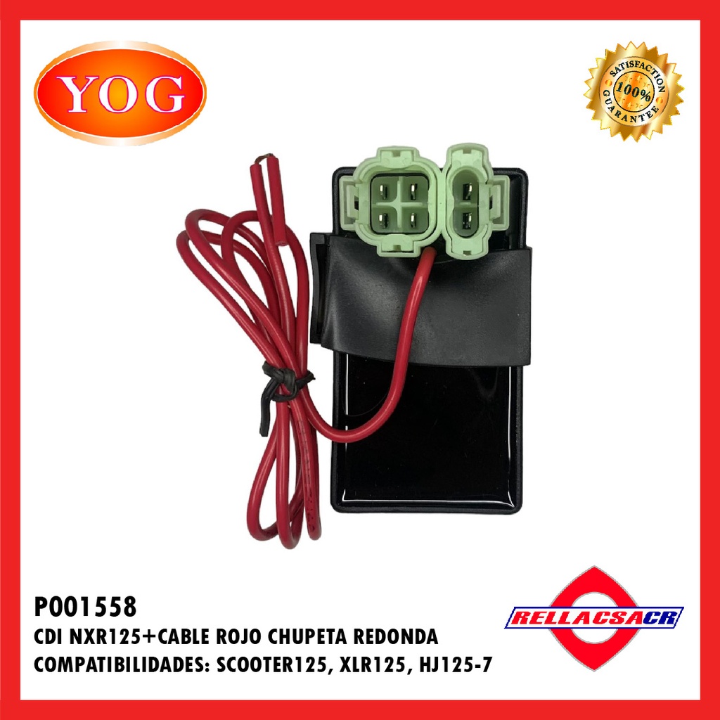 CDI NXR125/SCOOTER/XLR125/HJ125-7 6L+CABLE ROJO CHUPETA REDONDA.YOG