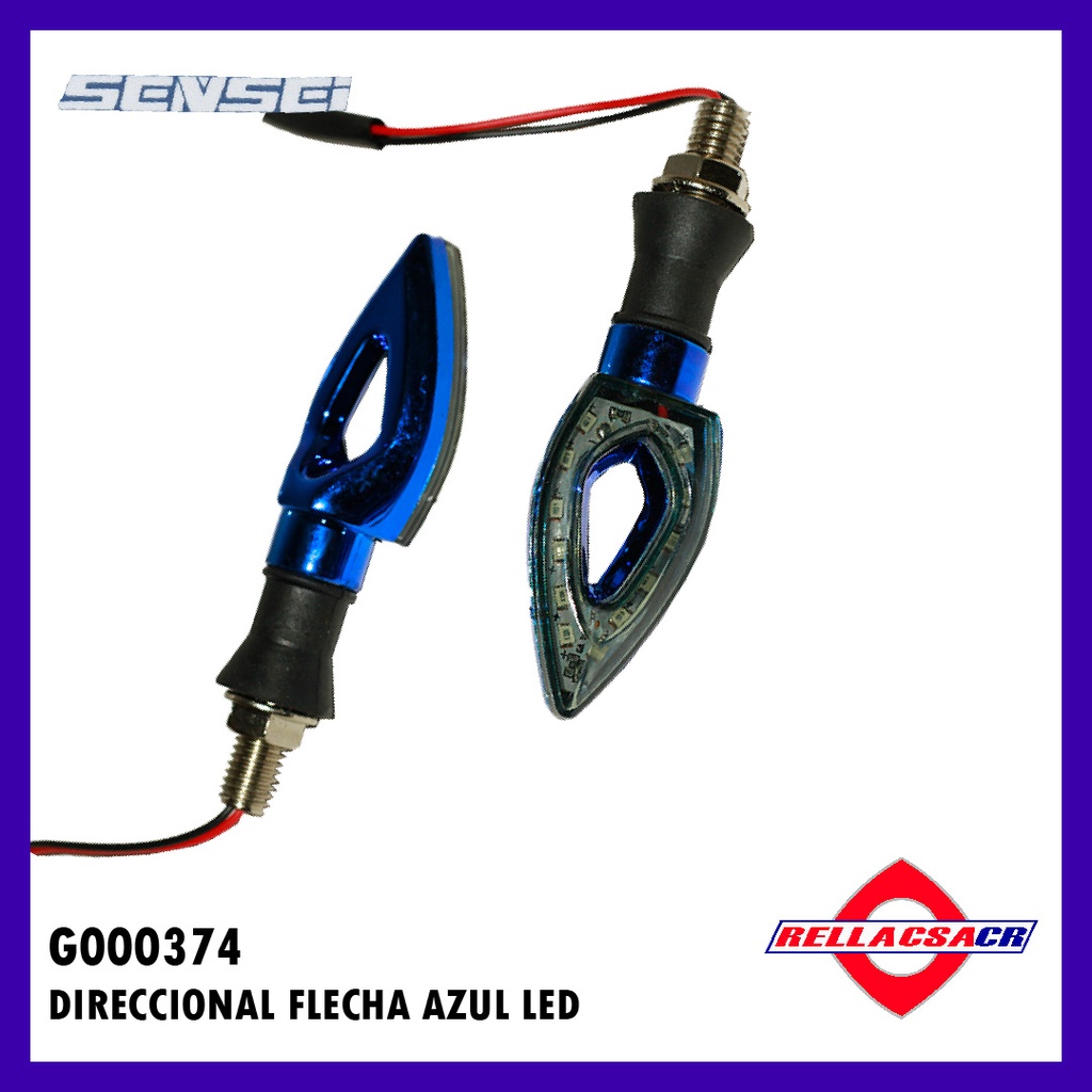 DIRECCIONAL TIPO FLECHA LED AZUL (PAR)