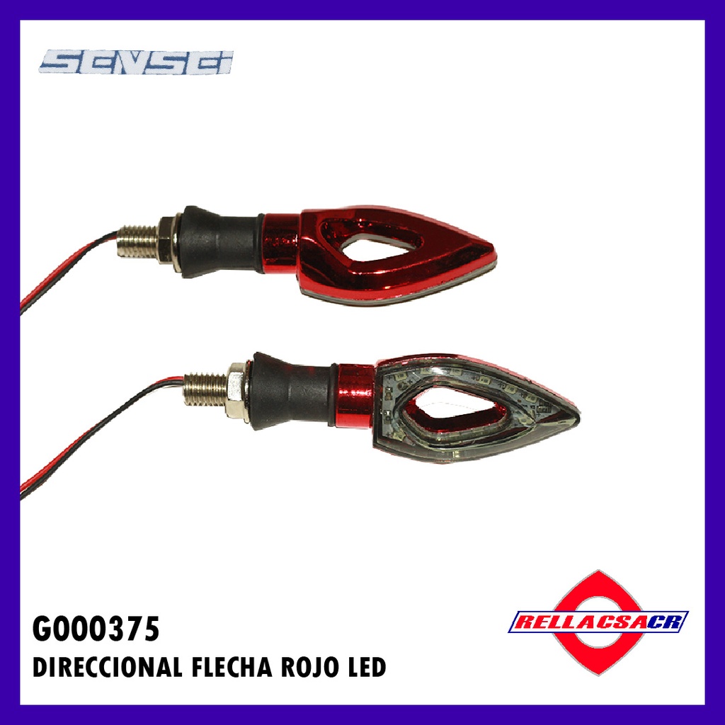 DIRECCIONAL TIPO FLECHA LED ROJO (PAR)