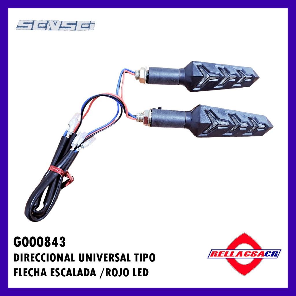 DIRECCIONAL UNIVERSAL TIPO FLECHA ESCALADA LED ROJO (PAR)