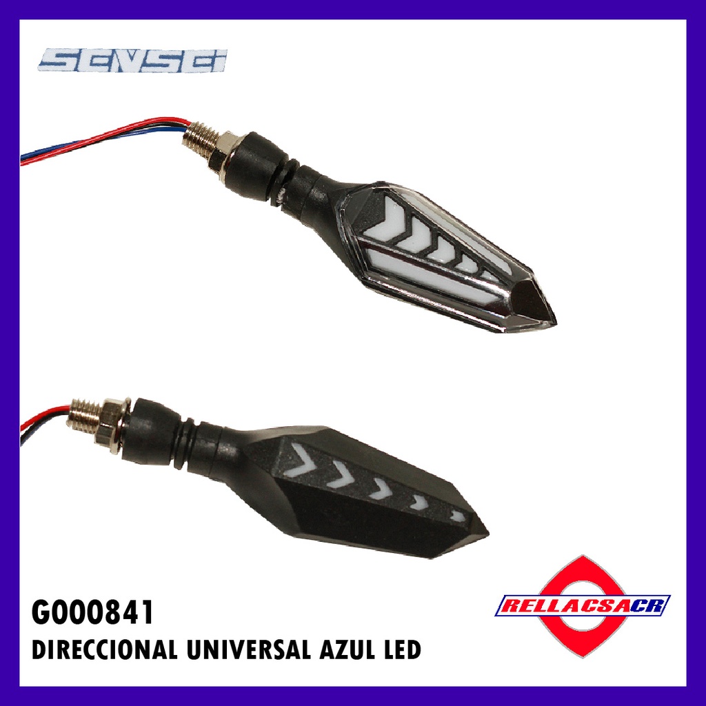 DIRECCIONAL UNIVERSAL TIPO FLECHA LED AZUL (PAR)