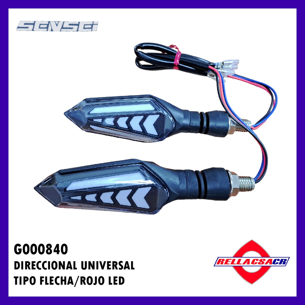 DIRECCIONAL UNIVERSAL TIPO FLECHA LED ROJO (PAR)