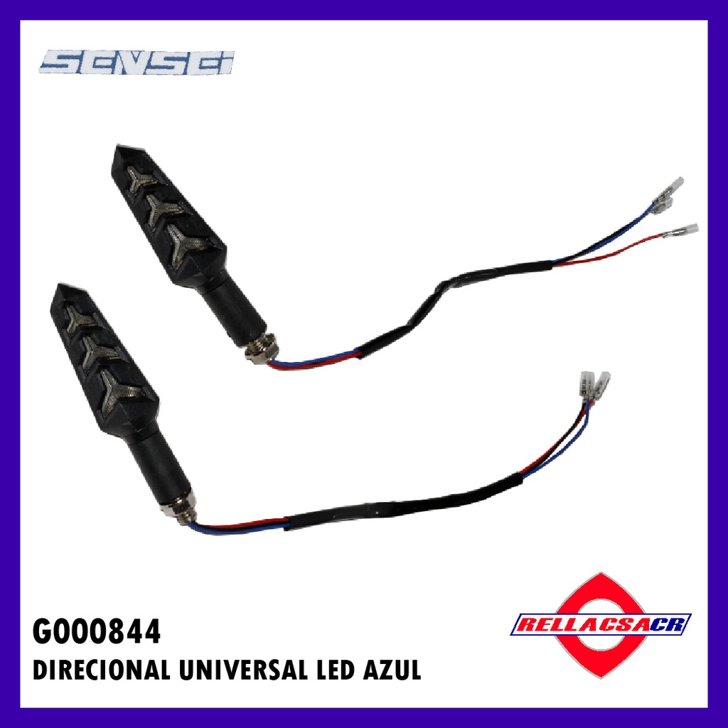 DIRECIONAL UNIVERSAL TIPO FLECHA LED AZUL (PAR)