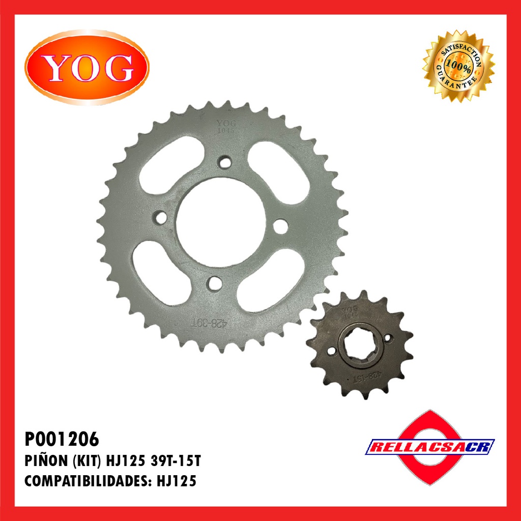 KIT PI홥N LX200/YARA200 (2014-2015) /HJ125-7 39T-15T