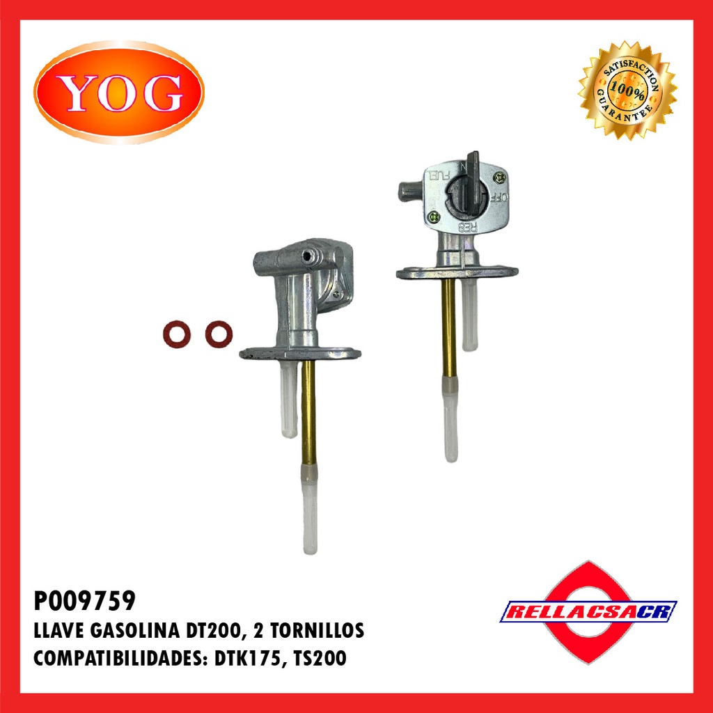 LLAVE GASOLINA DT200/DTK175,TS200, 2 TORNILLOS.YOG