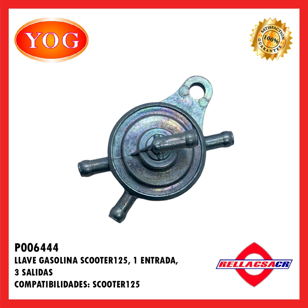 LLAVE GASOLINA SCOOTER125 1ENTRADA 3 SALIDAS.YOG