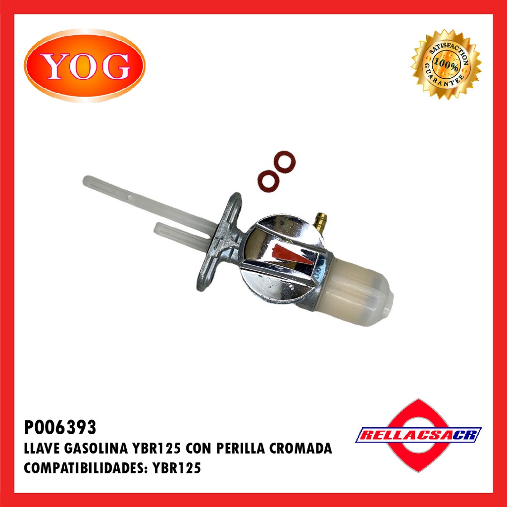 LLAVE GASOLINA YBR 125 ED CON PERILLA CROMADA