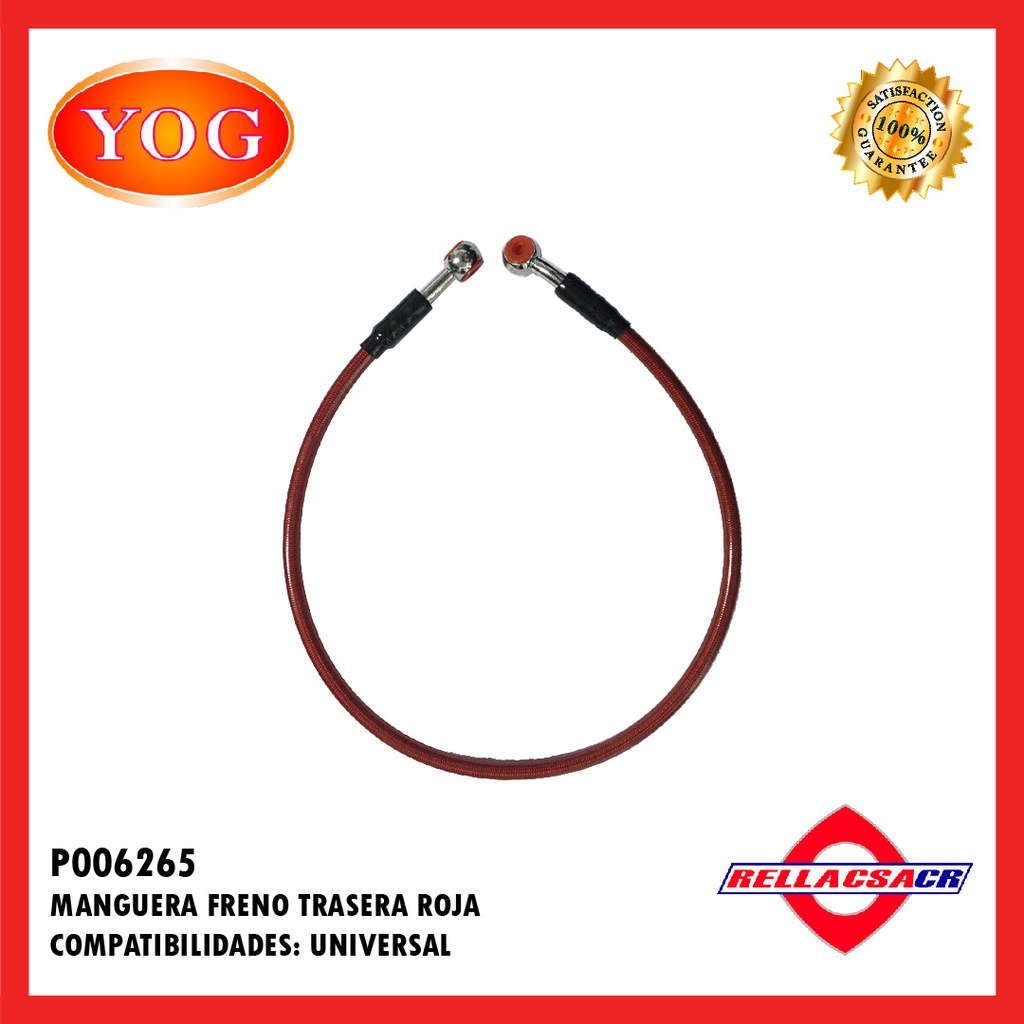 MANGUERA FRENO TRASERO ROJA (60CM)