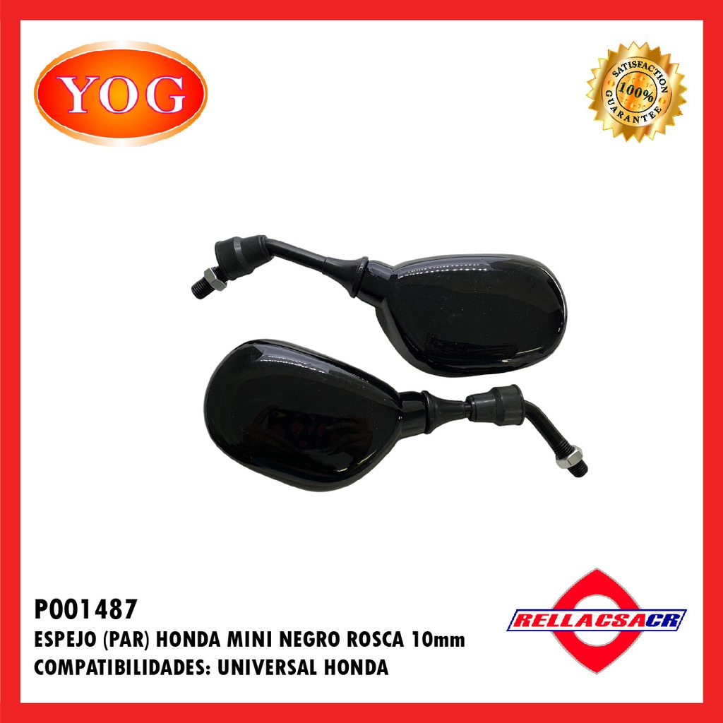 ESPEJOS HONDA MINI NEGRO ROSCA 10MM