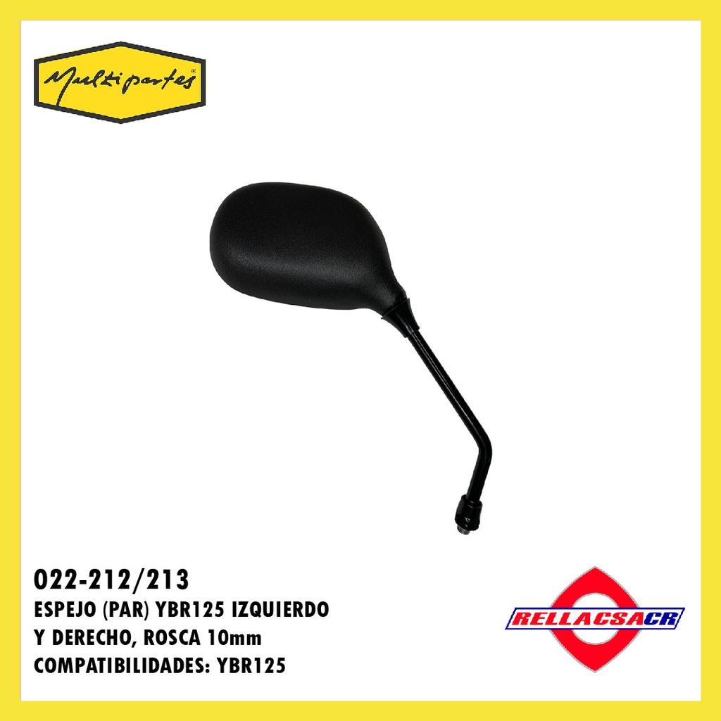 ESPEJOS YBR125 ROSCA 10mm.MP