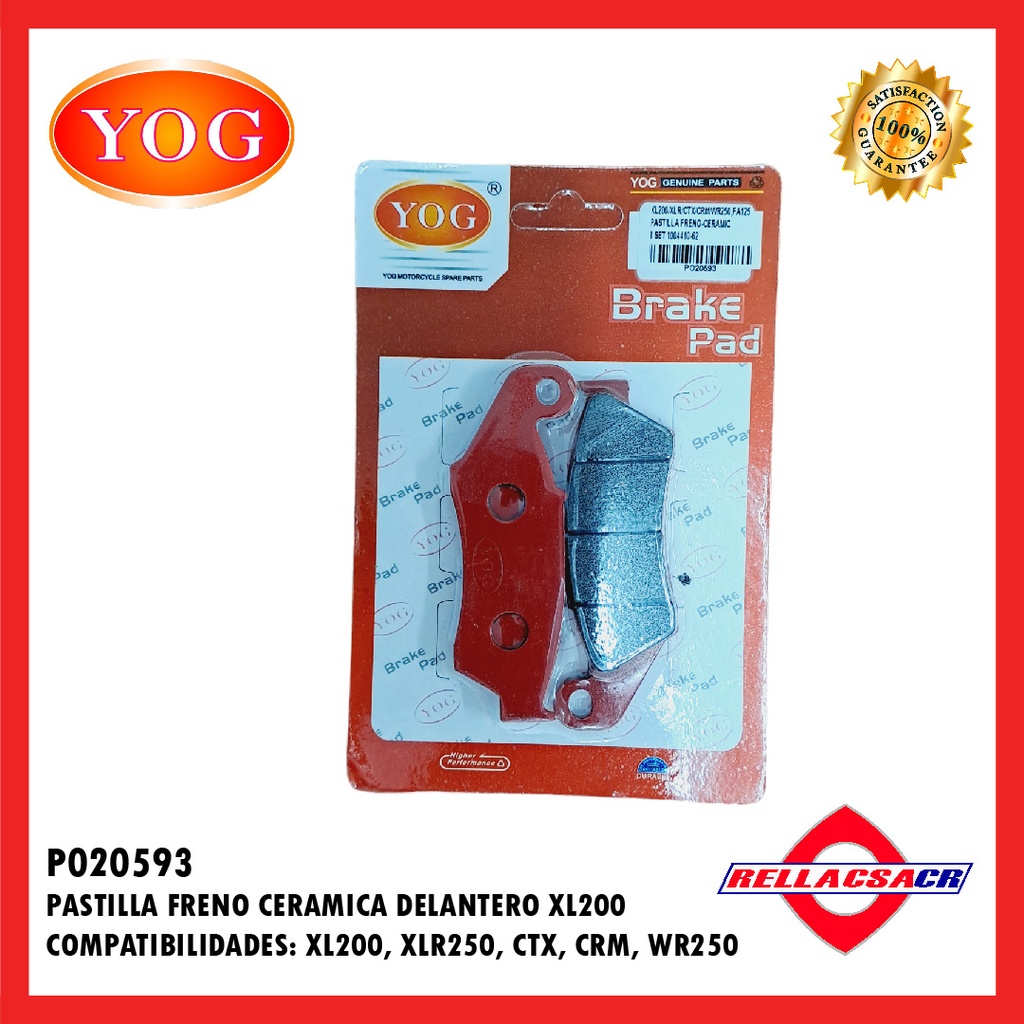 PASTILLA FRENO CERAMICA XR150 L (FA185/FA125)