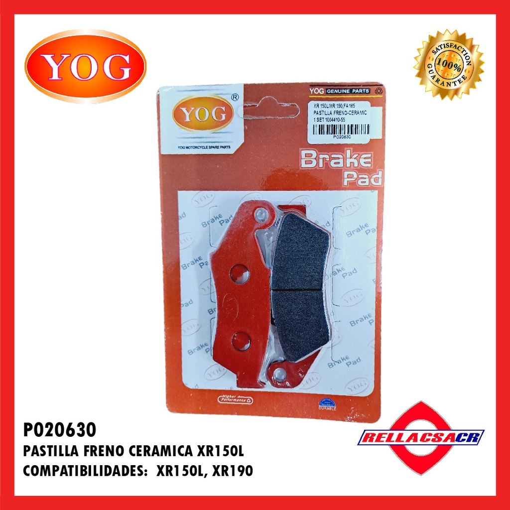 PASTILLA FRENO CERAMICA XR150 L (FA185/FA125)