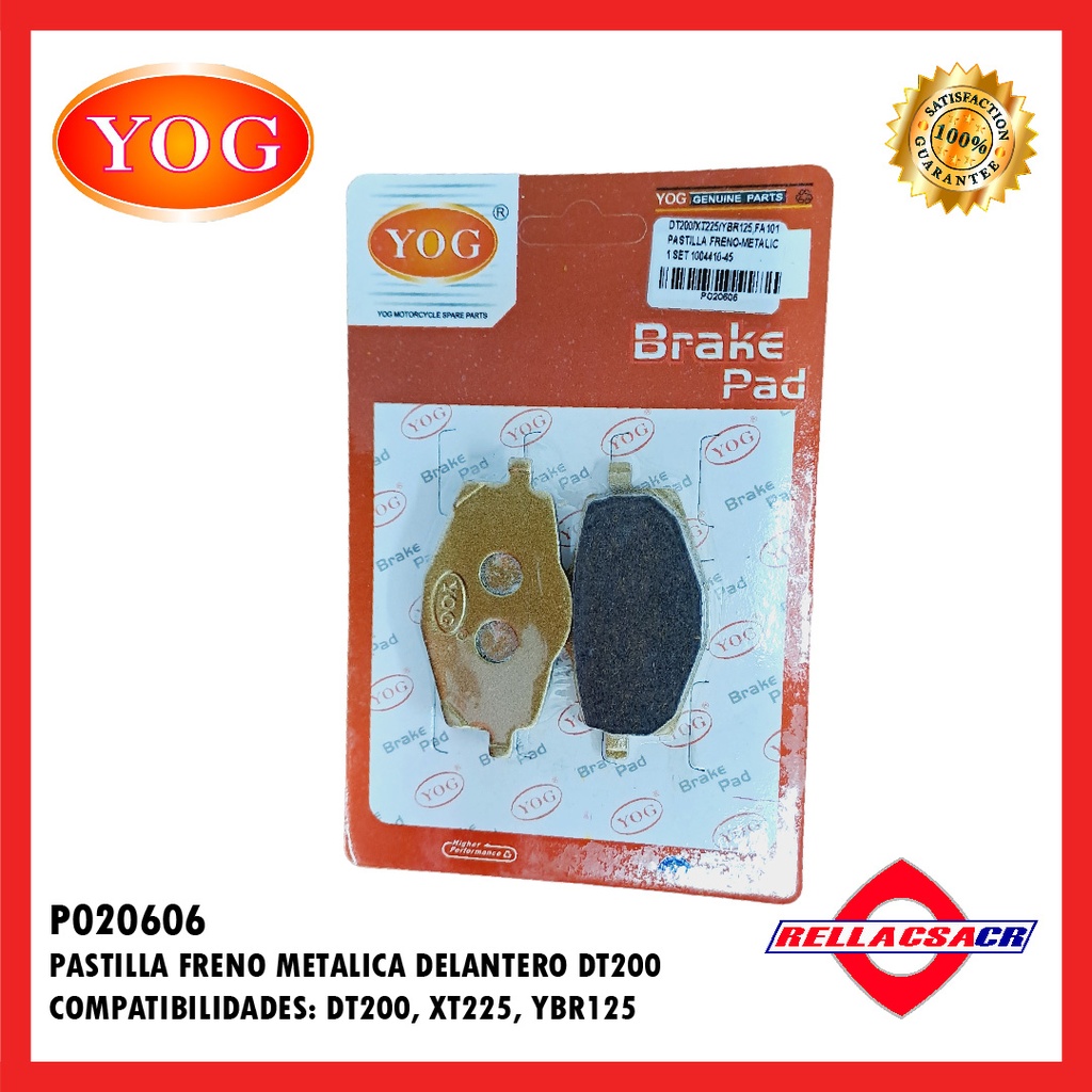 PASTILLA FRENO METALICA YBR 125 ED (FA101)