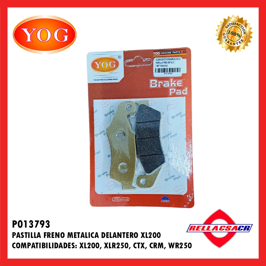 PASTILLA FRENO METALICA XR150 L (FA125/FA185)