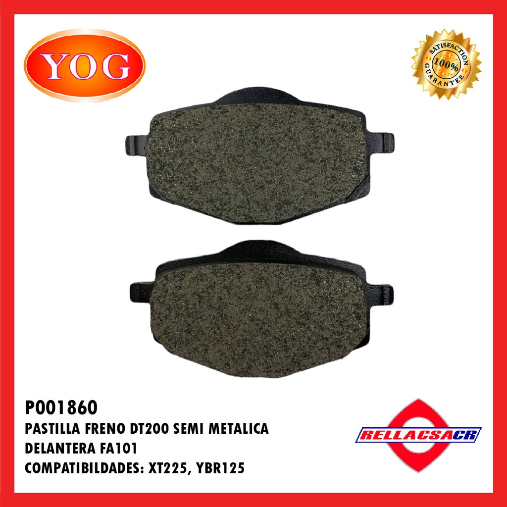 PASTILLA FRENO  SEMI METALICA YBR 125 ED (FA101)