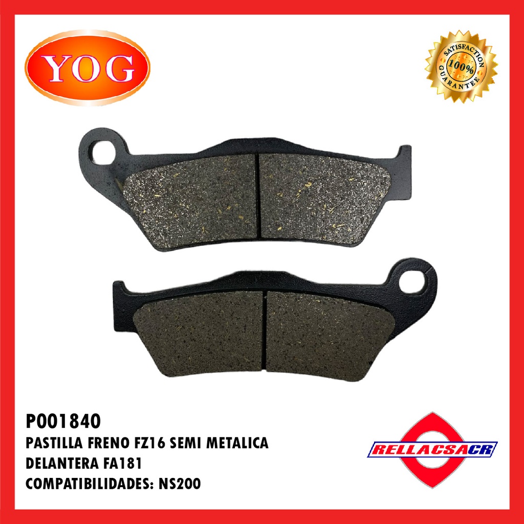 PASTILLA FRENO SEMI METALICA FZ16 (FA181)