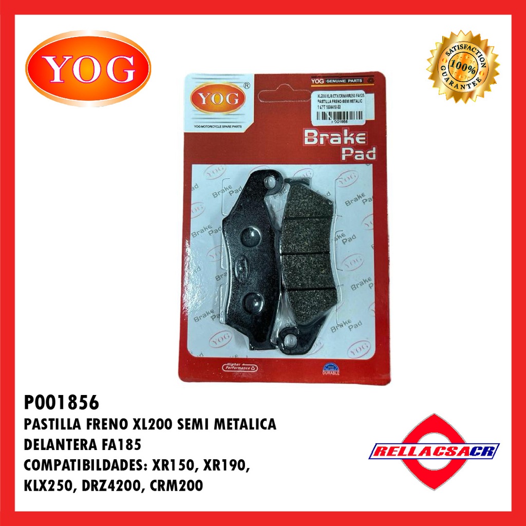 PASTILLA FRENO SEMI METALICA XR150 L (FA185/FA125)