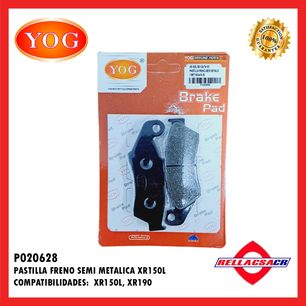 PASTILLA FRENO SEMI METALICA XR150 L (FA185/FA125)