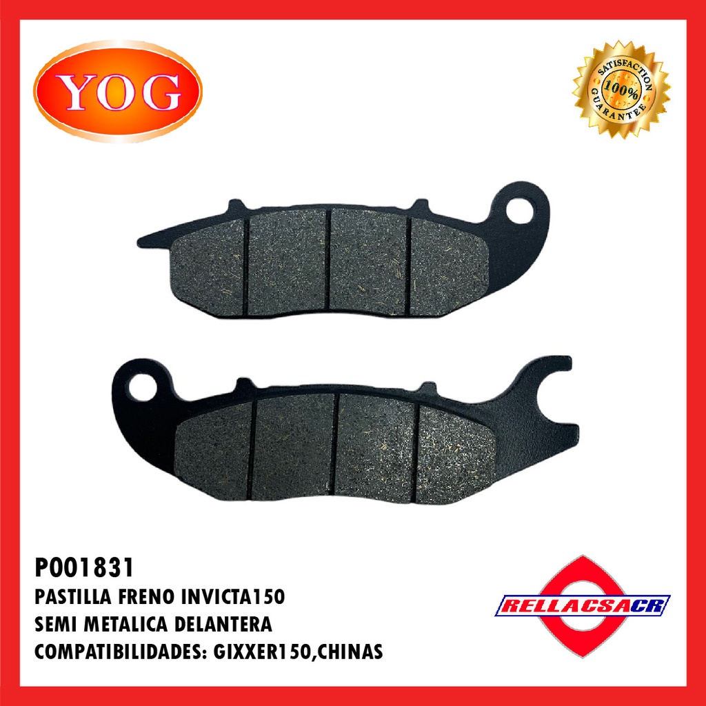 PASTILLA FRENO SEMI-METALICA INVICTA150 (FA375)
