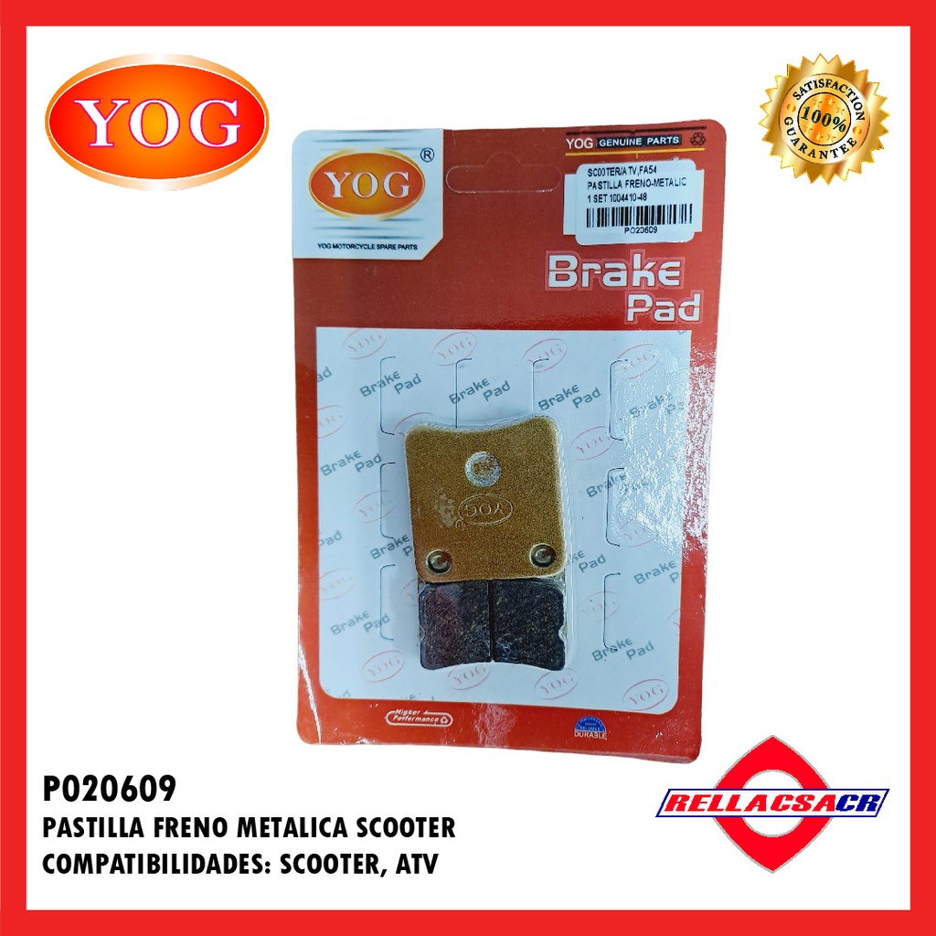 PASTILLA FRENO METALICA SCOOTER 150 (FA54)