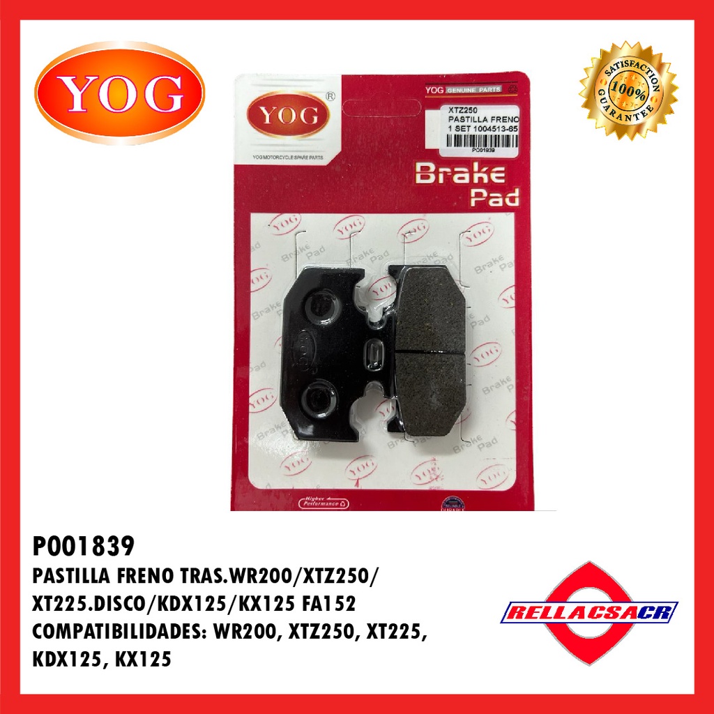 PASTILLA FRENO SEMI METALICA WR 200 (FA152)