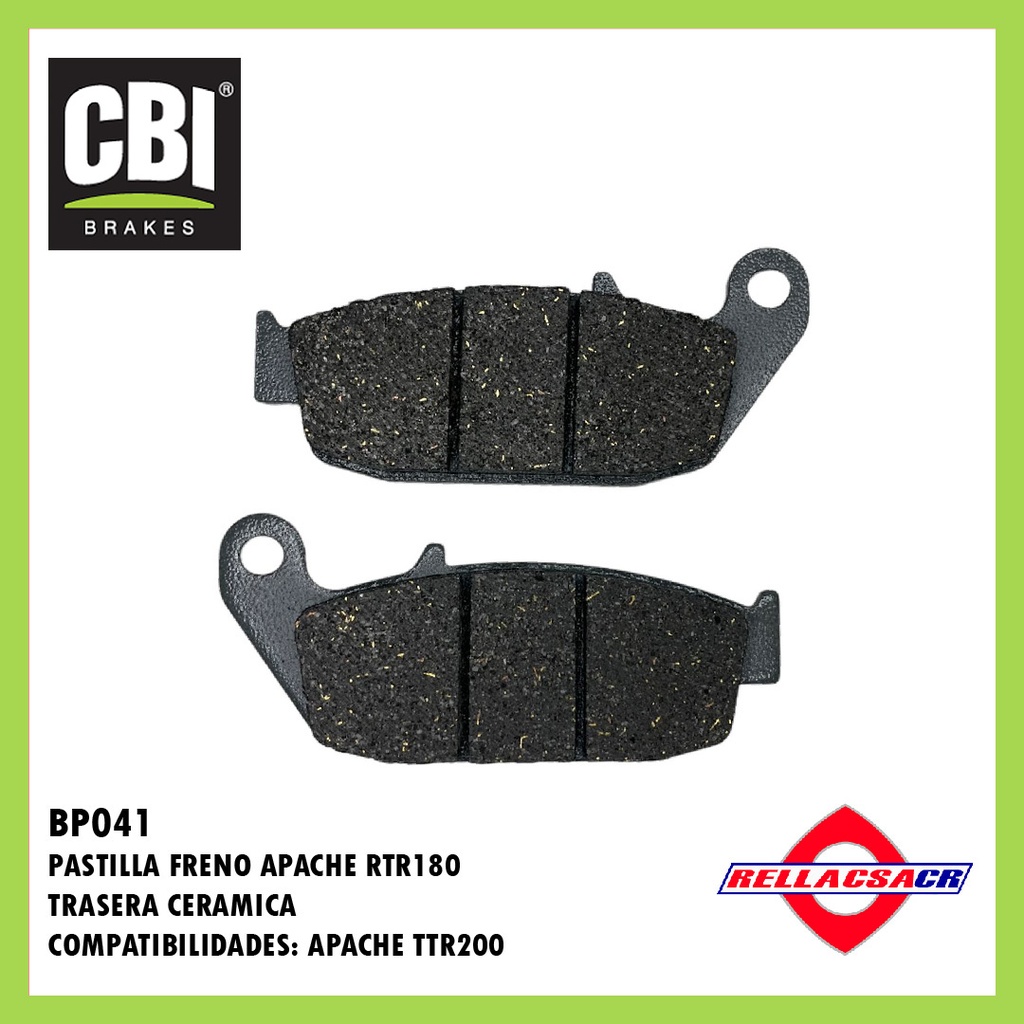 PASTILLA FRENO TRAS.CERAMICA APACHE RTR180