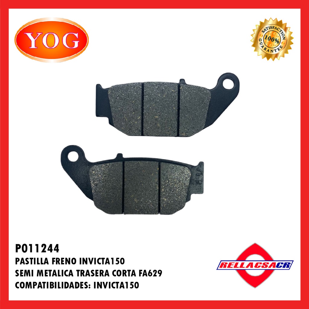 PASTILLA FRENO SEMI METALICA GIXXER 150 (FA629) (88.3MM)