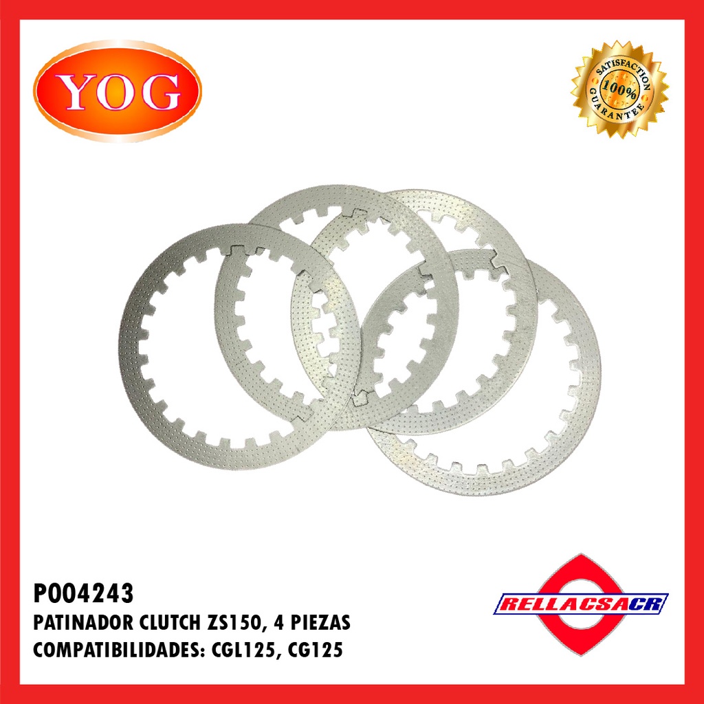 PATINADOR CLUTCH ZS150-7 (4 UNDS)