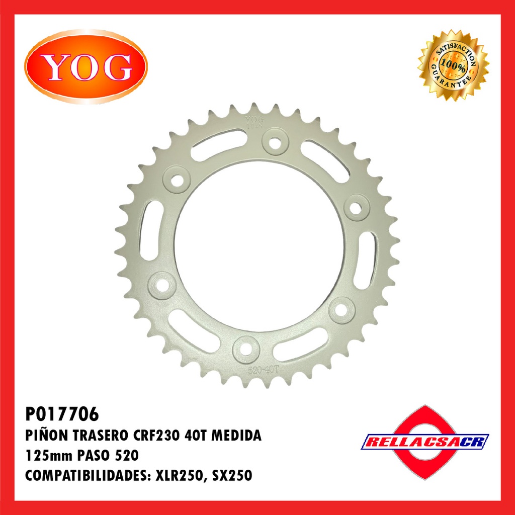 PI홥N TRASERO CRF230 (520) (125mm) 40T