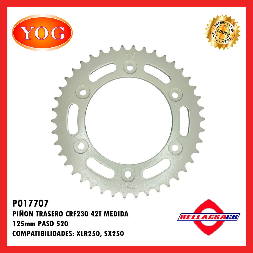 PI홥N TRASERO CRF230 (520) (125mm) 42T