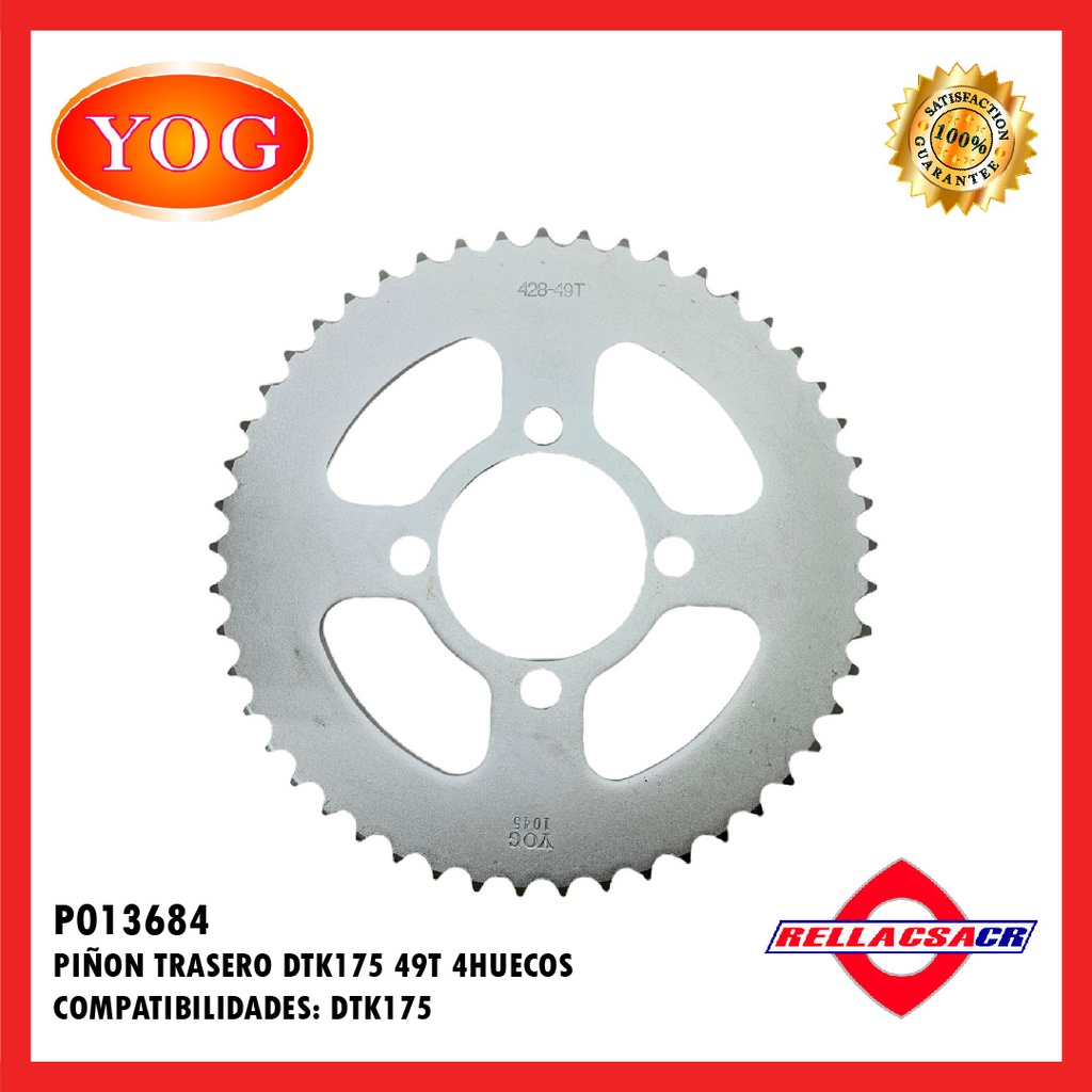 PI홥N TRASERO XTZ125 49T