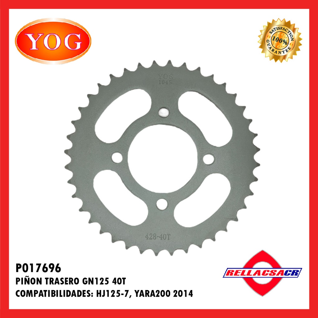 PI홥N TRASERO GN125 H 40T