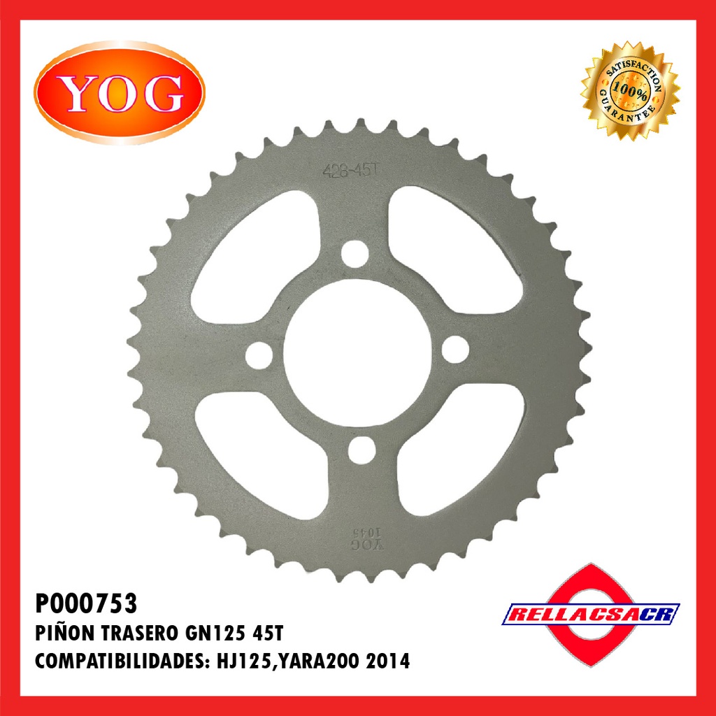 PI홥N TRASERO GN125 H 45T