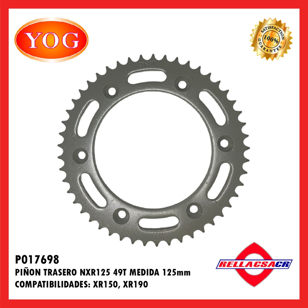 PI홥N TRASERO XR150 L (125MM) 49T XR190L/NXR125/XR125L
