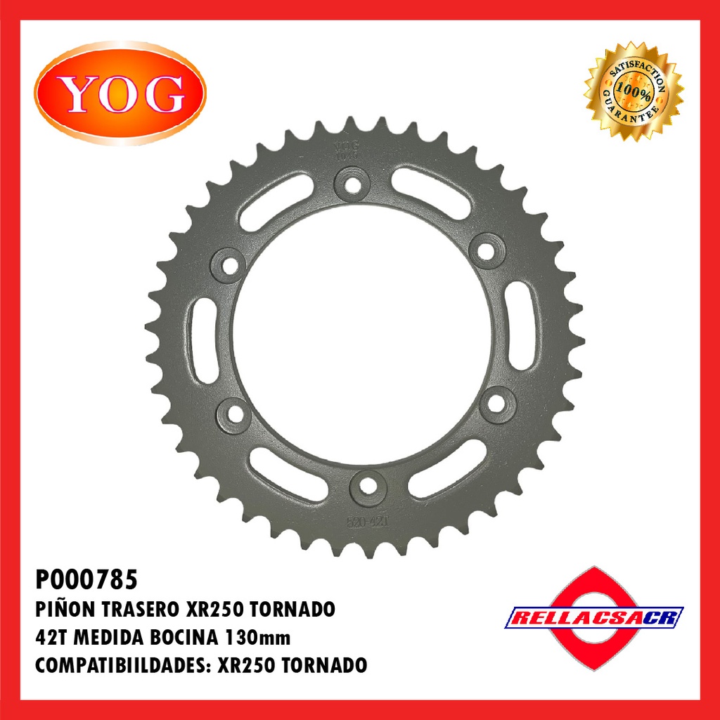PI홥N TRASERO XR250 TORNADO/XLR250/YZ125/YZ250F/WR250F (520) (130mm) 42T