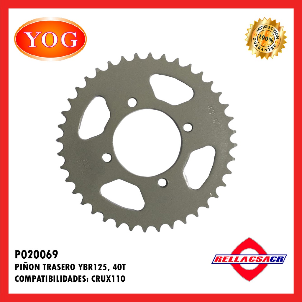 PI홥N TRASERO YBR 125 ED 40T