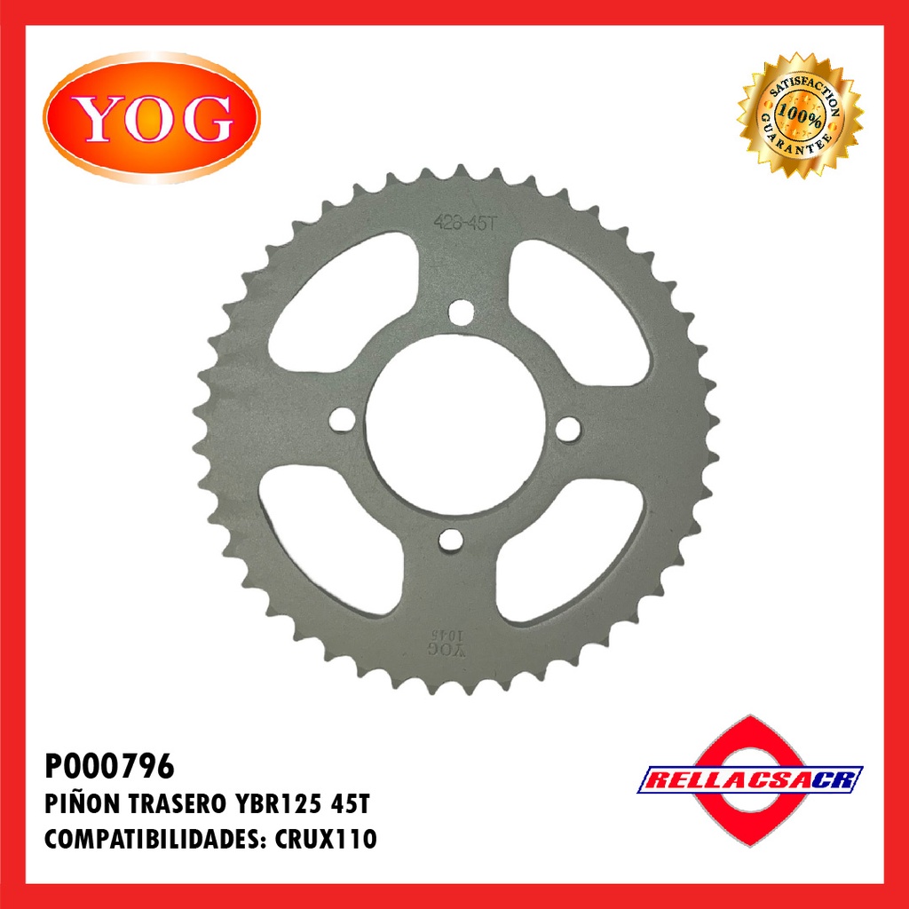 PI홥N TRASERO YBR 125 ED 45T
