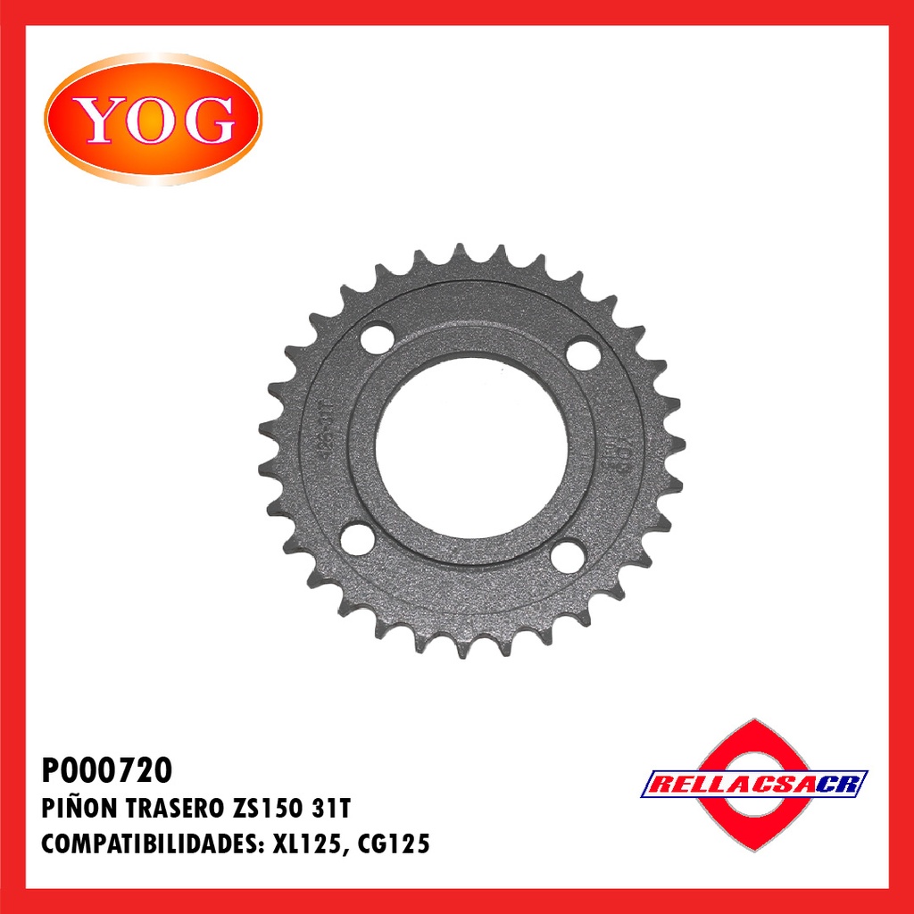 PI홥N TRASERO ZS150-7 31T