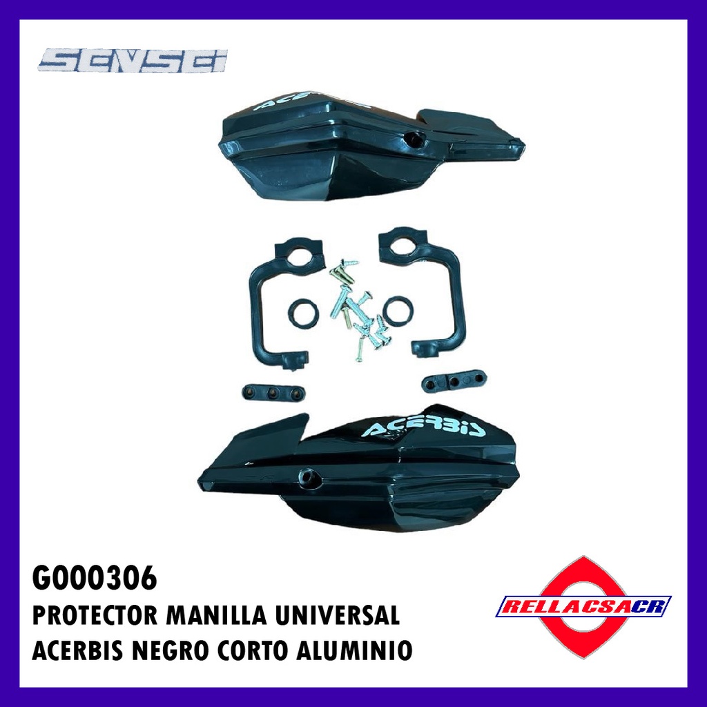 PROTECTOR MANILLA UNIVERSAL ACERBIS NEGRO CORTO ALUMINIO (PAR)