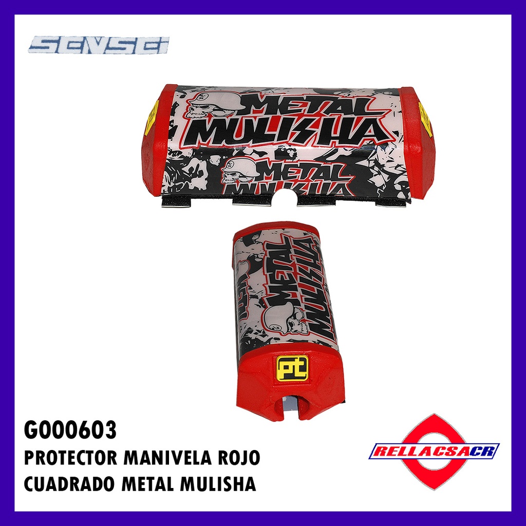 PAD MANIVELA CUADRADO METAL MULISHA ROJO