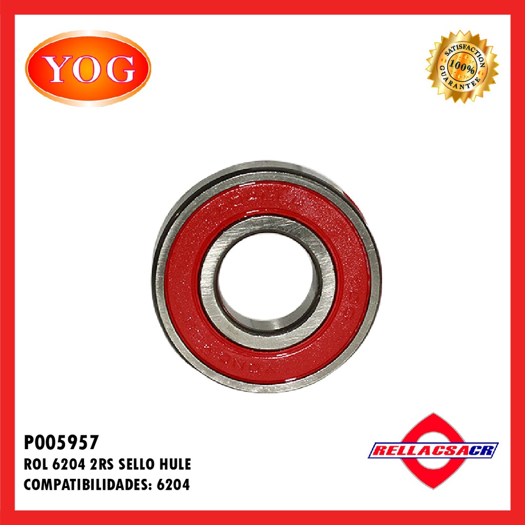 ROL 6204 2RS SELLO HULE
