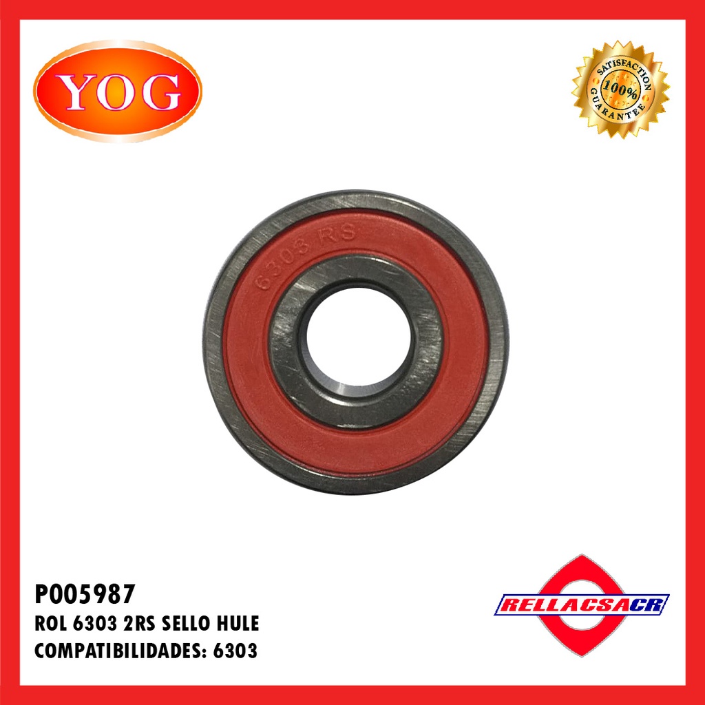 ROL 6303 2RS SELLO HULE
